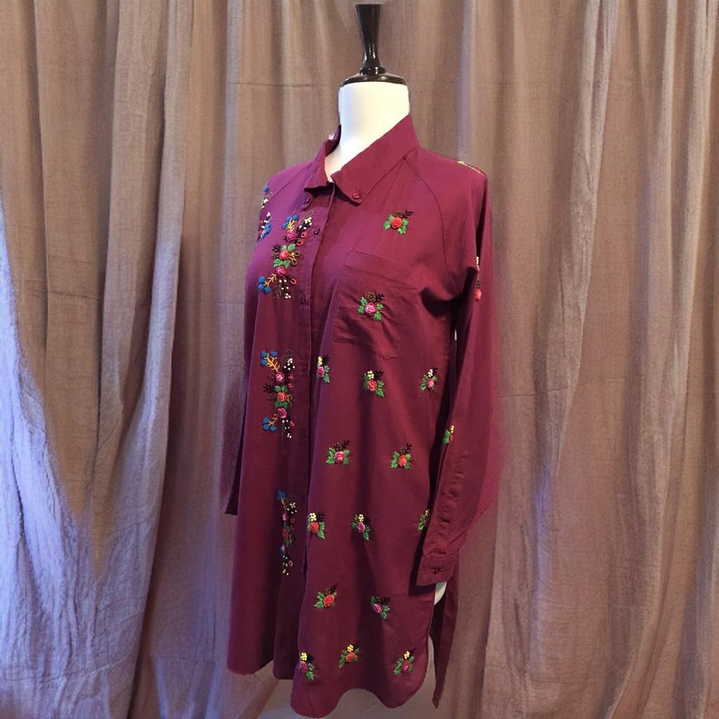 Embroidered Khaddar Top - Image 2