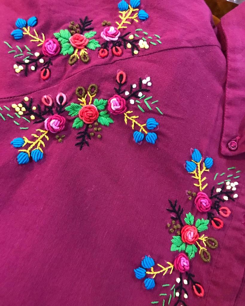 Embroidered Khaddar Top - Image 6