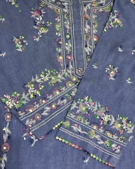 Embroidered Khadi Kurta